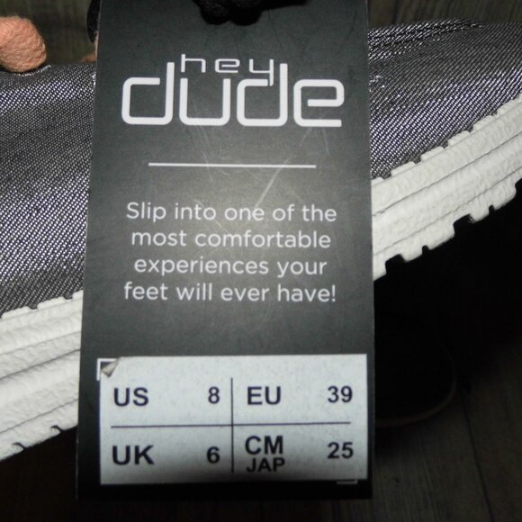 HEY DUDE Wendy Boho Grey Slip On Shoes Womens Size 8 NWT - Picture 8 of 8